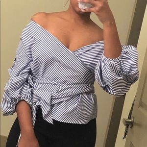 Forever 21 Brand New Blue/white stripe top